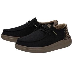 Hey Dude Wendy Rise Leo Slip On Shoes Black Leopard Women's Size 10